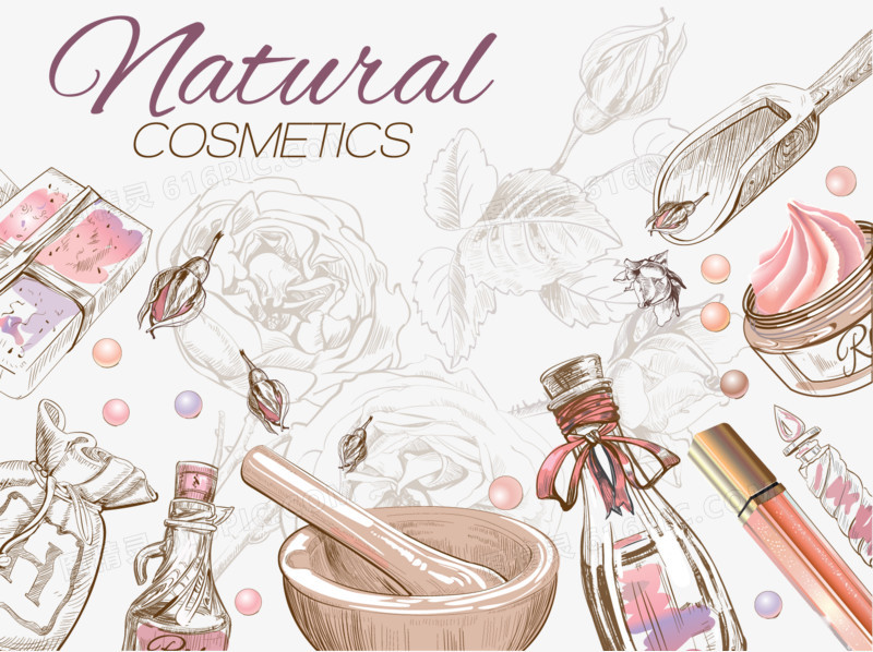 清新水彩手繪化妝品 當藝術與美妝邂逅